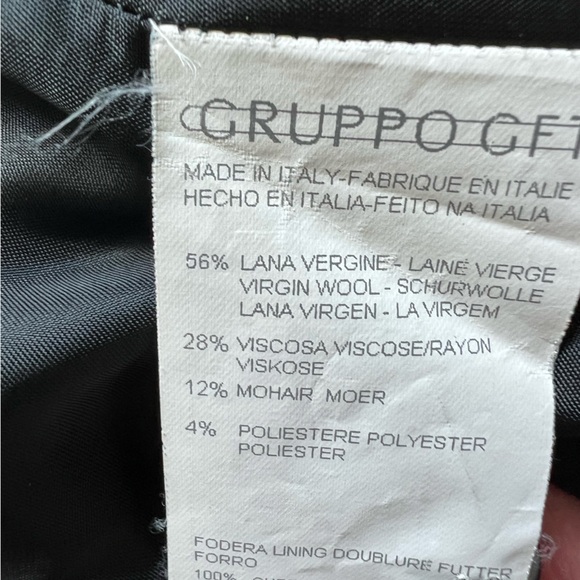 Giorgio Armani. Size 4. Wool coat. Navy, tan and brown - Picture 4 of 5